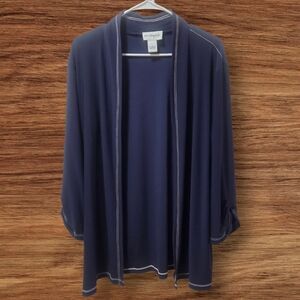 Peck & Peck Dark  Blue Open Jacket Top